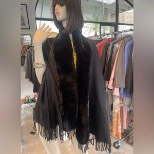 Kensie Faux Fur Fringe Wrap